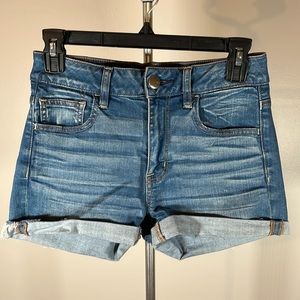 American Eagle High Waisted Denim Shorts 4